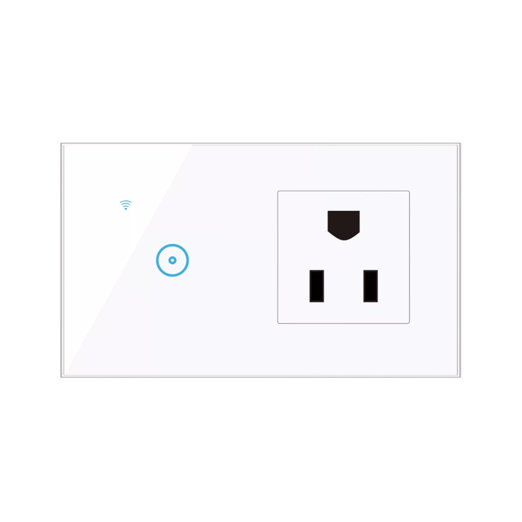 Wi-Fi Smart Wall Outlet With 1 Gang Touch Light Switch P559
