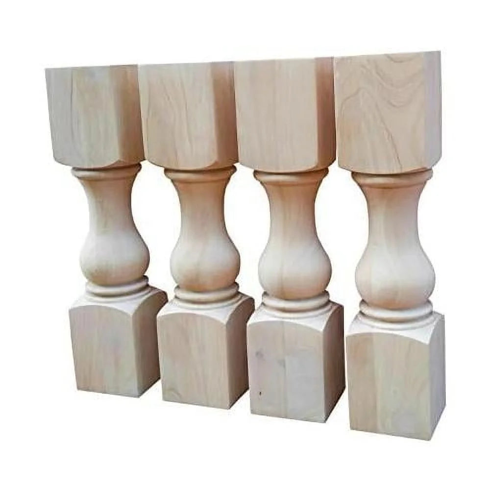 Set of 4 Unfinished Wood Bench Legs S339218