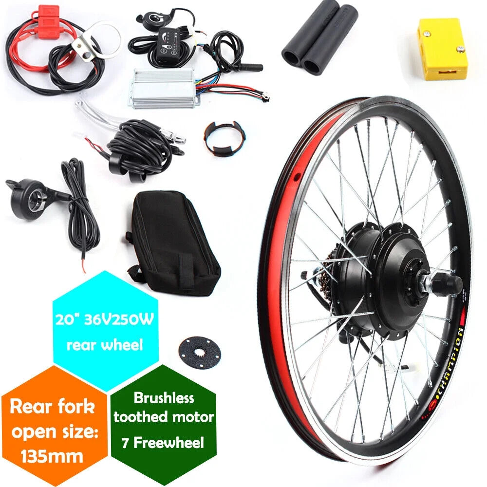 20'' 36V 250W E-Bike Rear Wheel Motor Conversion Kit V299721
