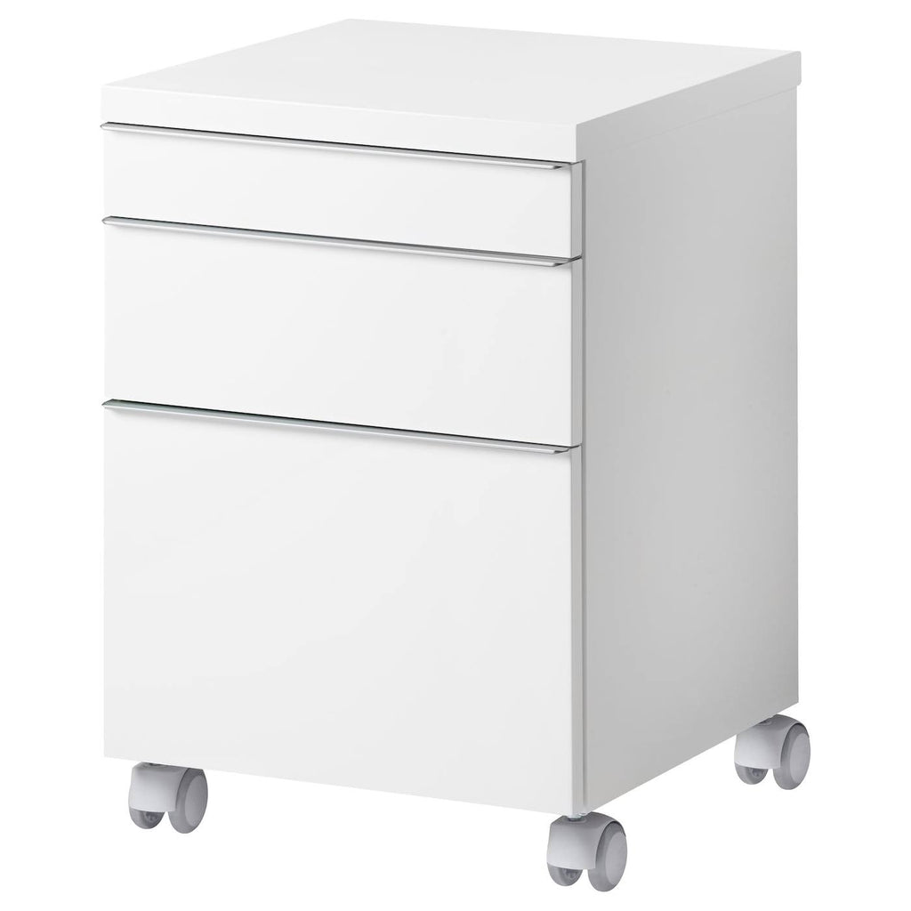 High Gloss White Drawer Unit on Casters F457