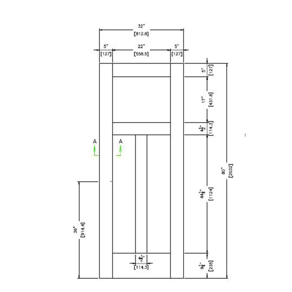 32 in. x 80 in. Rustic Knotty Alder 3-Panel Unfinished Wood Front Door Slab O973073