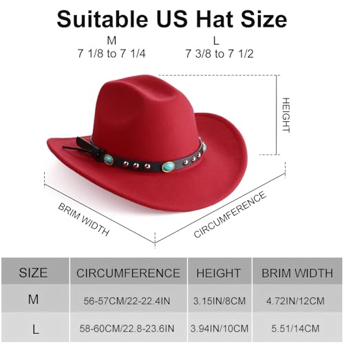 22"-23.2" 100% Suede Western Cowgirl Hat with 3.5" Wide Brim and Built-in Elastic Sweatband L596691