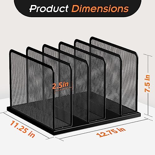 Purple Mesh 5-Section Desktop File Organizer W674890