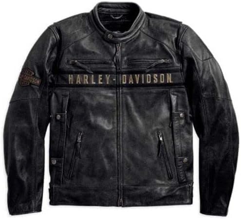 Black Leather Motorcycle Jacket R225697