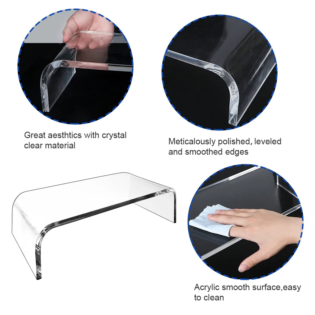 Clear Acrylic Monitor Stand with Storage A9135