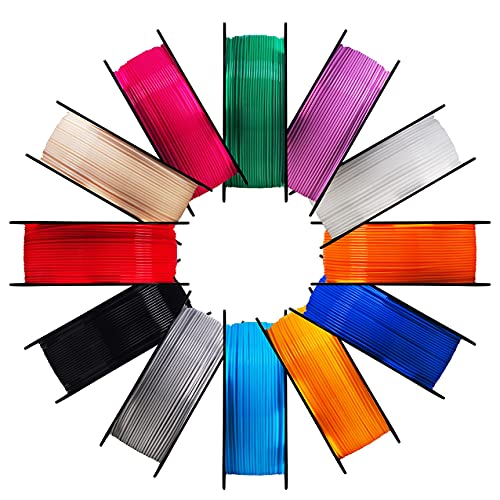 6 Spools Bicolor Dual Color 1.75mm 3D Printer Filament Bundle, Silk PLA, 250g X 6 Spools F350962