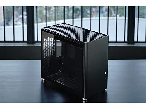 White Mini Micro ATX Tower Computer Case, Aluminum/Steel/Tempered Glass D6179