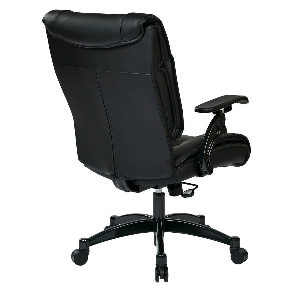 Black Bonded Leather Conference Chair with Cantilever Arms O893