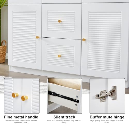 White 2 Door Wooden Armoire Wardrobe with Shelves N161