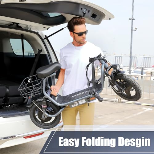 500W/800W/1200W Electric Scooter with Seat, 14" Fat Tire, Foldable Electric Scooter S748