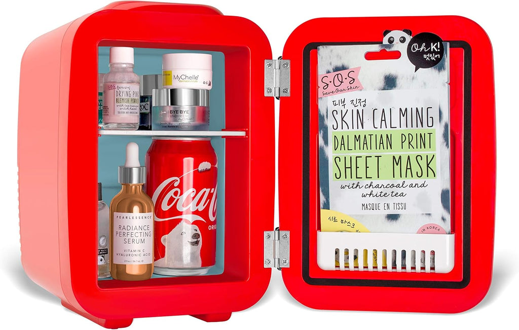 Retro Mini Fridge 4L 6 Can Portable Cooler Warmer Red G10093