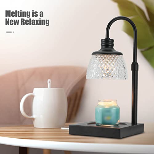 Black Electric Candle Warmer Lamp with 2 Bulbs Height Adjustable Dimmer K818363
