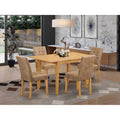 5 Piece Rectangle Kitchen Table with Leaf and 4 Chairs, Oak G246371