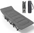 Camping Cot with Cushion and Pillow, Portable Folding Bed with Carry Bag (Grey) T331561