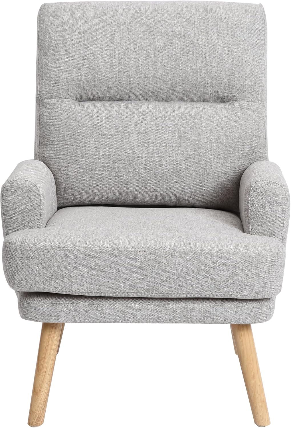 Decorative Chair Set with Footstool, Adjustable Backrest, Wooden Legs G861395