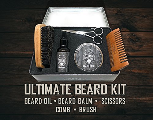 Beard Growth Kit - Oil, Balm, Serum, Derma Roller & Wooden Comb P9468