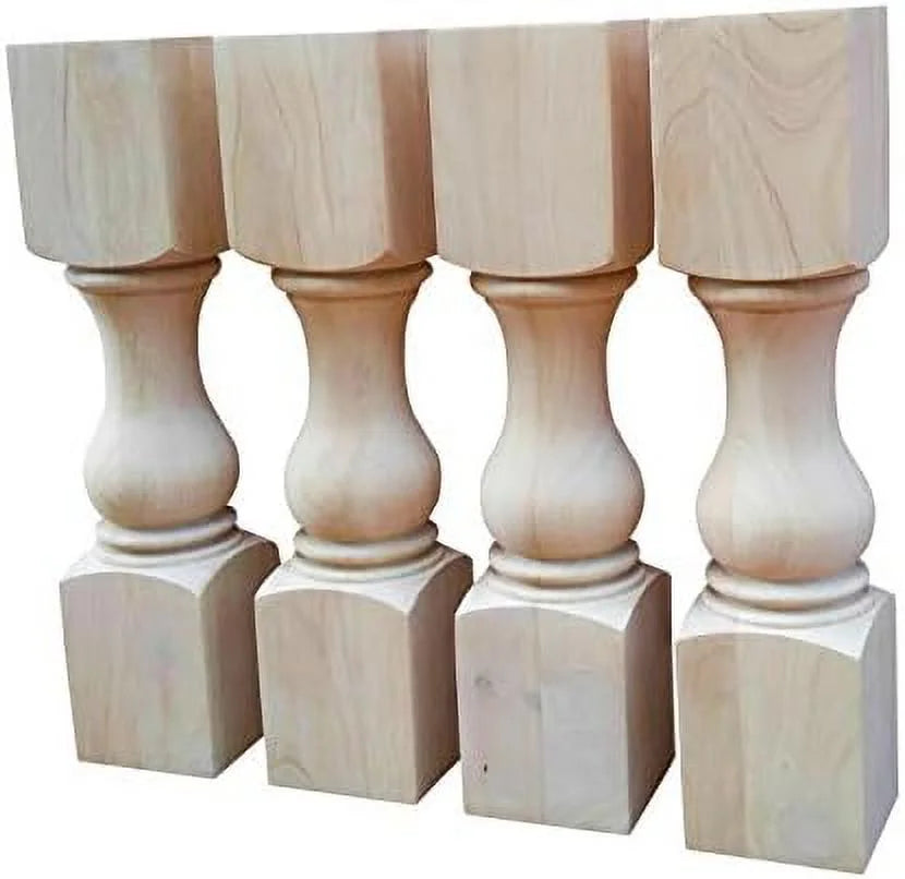 Set of 4 Unfinished Wood Bench Legs S339218