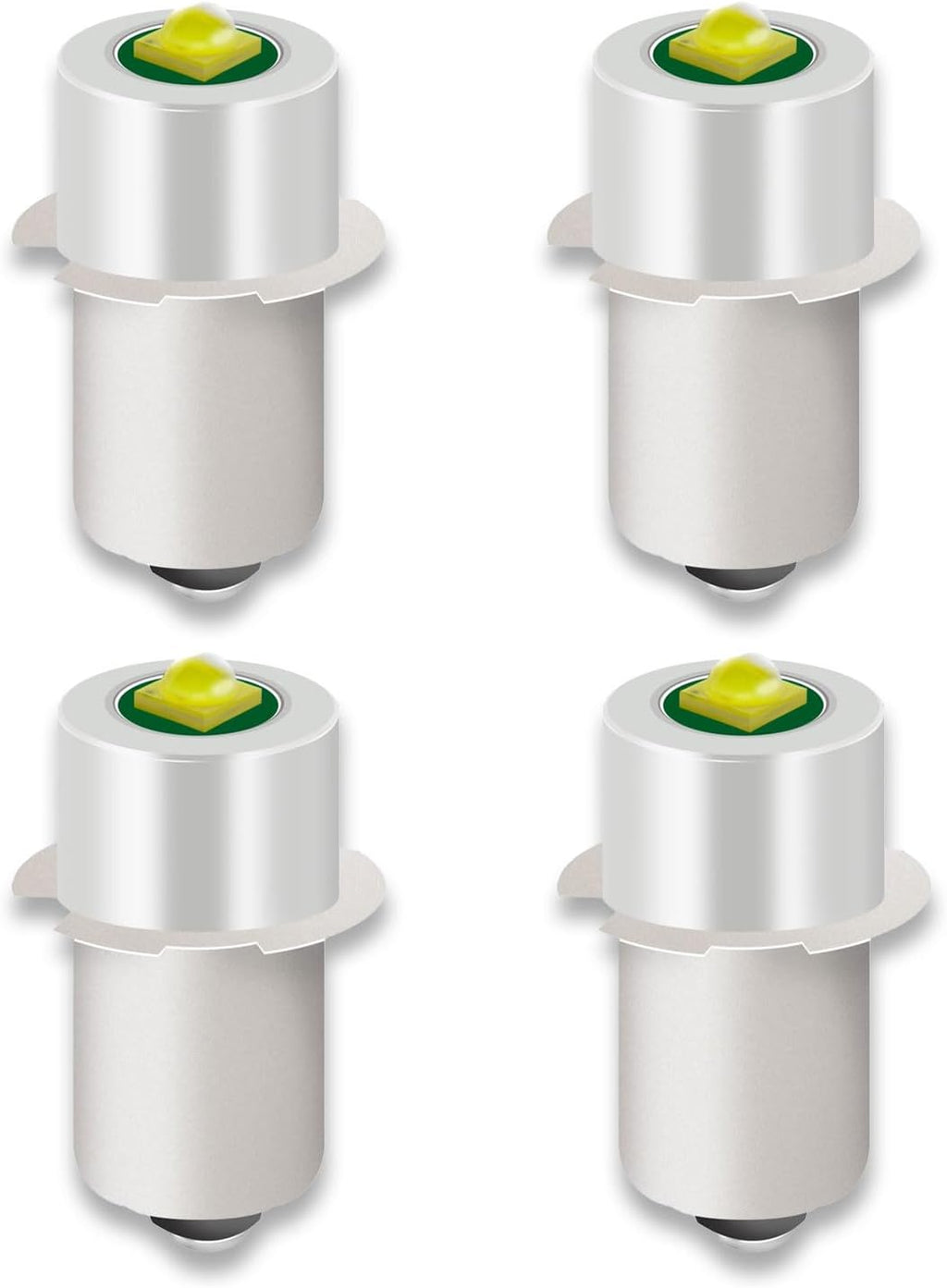 4 Pack LED Flashlight Bulb P13.5S PR2 3W 3V 4.5V 6V White Replacement Set T211