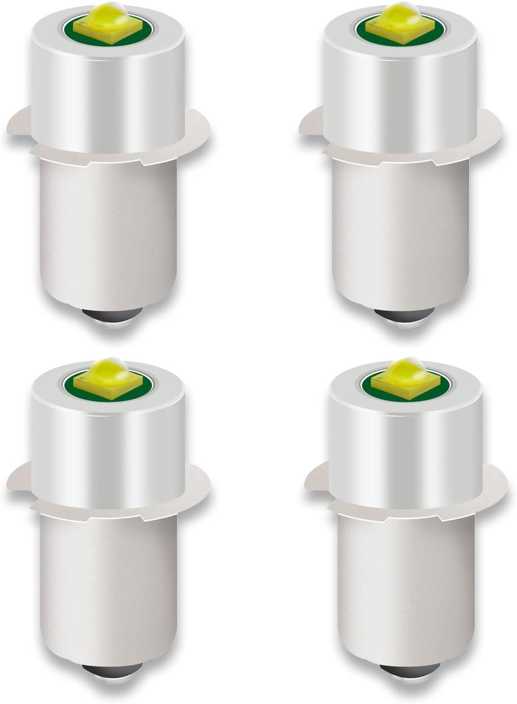 4 Pack LED Flashlight Bulb P13.5S PR2 3W 3V 4.5V 6V White Replacement Set T211