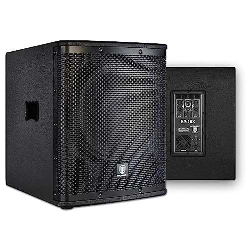 18 inch Active Powered PA Subwoofer Cabinet 3000W with Class-D Amplifier, Black E2497
