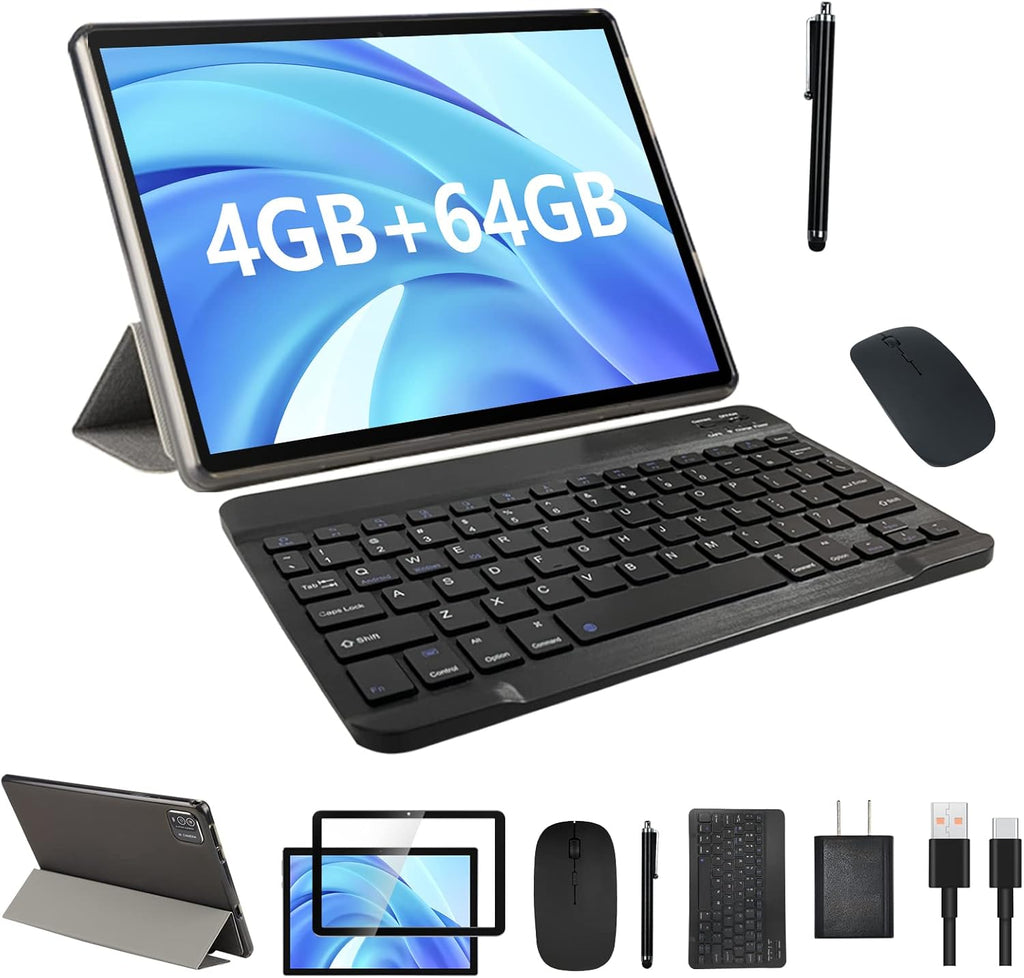 10.1 Inch 2 in 1 Tablet with Keyboard 64GB+4GB RAM W577