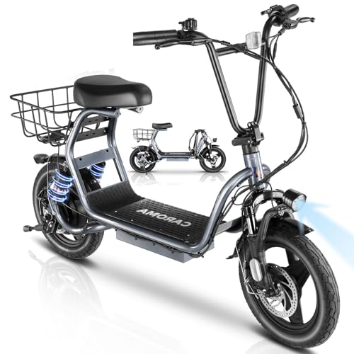 500W/800W/1200W Electric Scooter with Seat, 14" Fat Tire, Foldable Electric Scooter S748