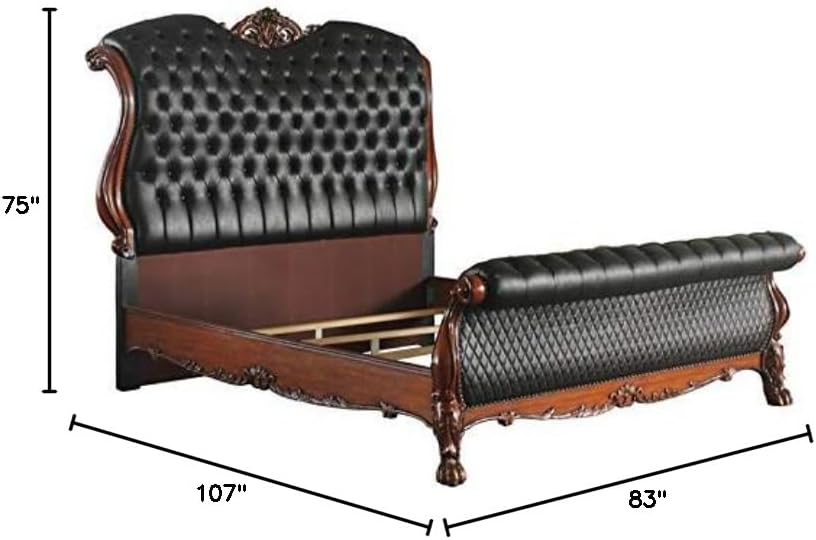 California King Bed in PU & Cherry Oak L2976