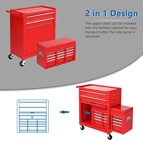 5-Drawer Rolling Tool Chest with Lockable Wheels I992
