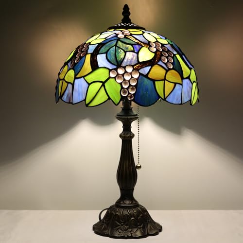 Stained Glass Table Lamp 12X12X19 Inch Sea Blue I491