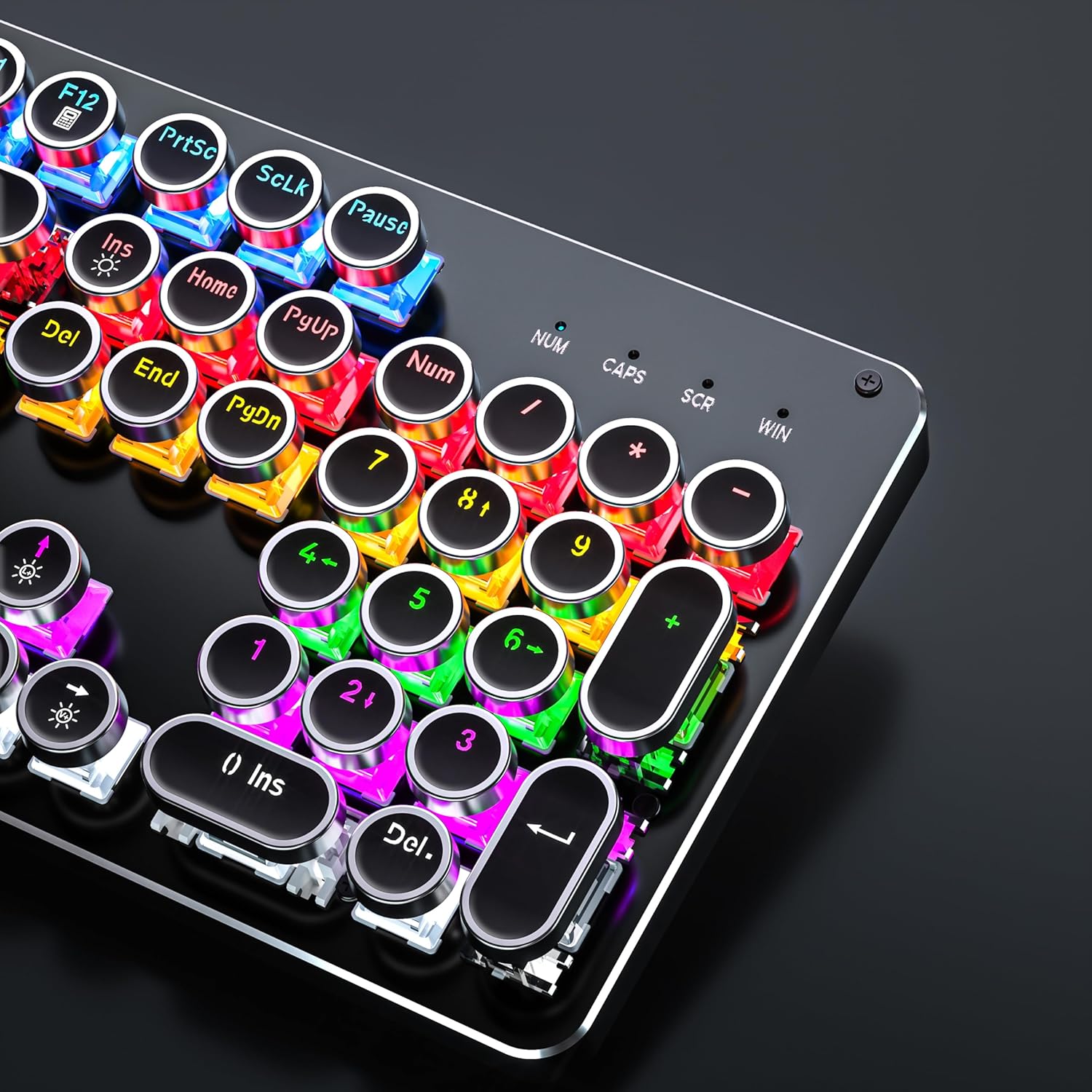 Metal Panel Retro Mechanical Gaming Keyboard and Mouse Combo with RGB Backlit 104 Keys K82252
