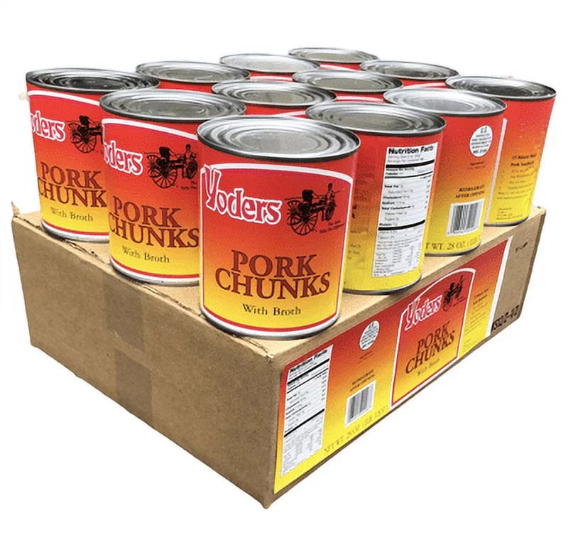 Canned Pork Chunks Meat, 28 oz, 12 Cans P479