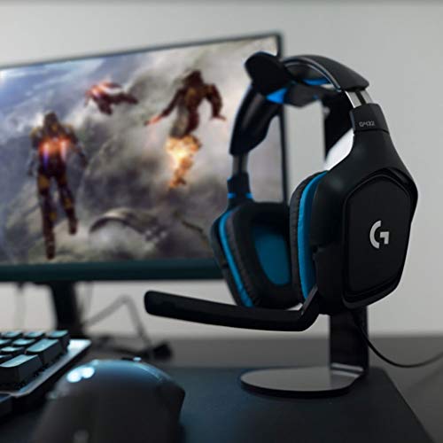 Wired Gaming Headset with Flip-to-Mute Mic, Black/Blue D177