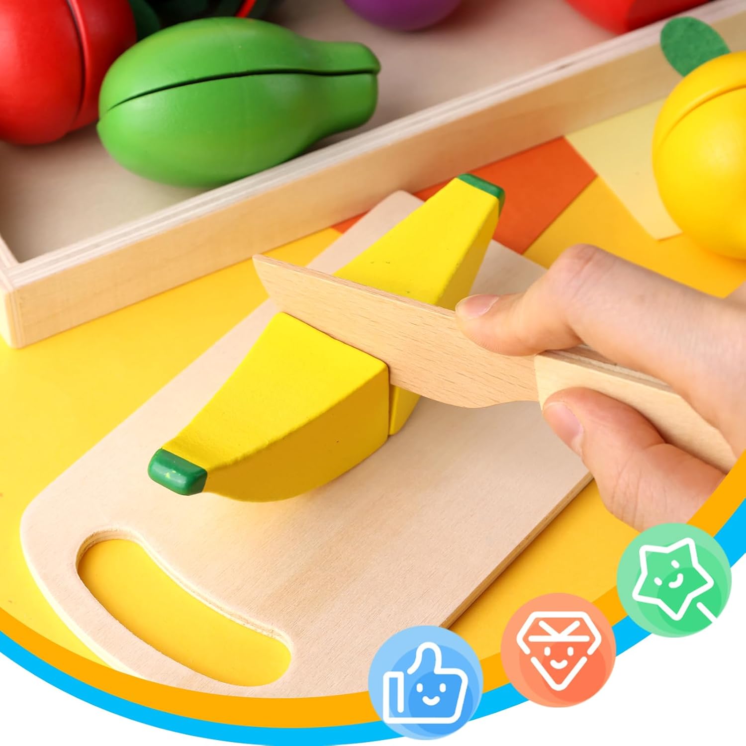 Wooden Play Food Set with Wooden Tray S331