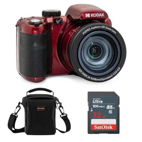 Red 20MP Full HD Digital Camera with 32GB Memory Card and Camera Bag V864