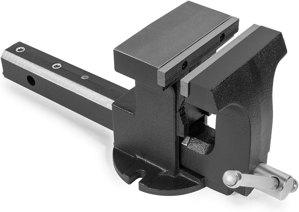 2-in-1 Tow Hitch Truck Vise 6" Bench Vise Grey S4655