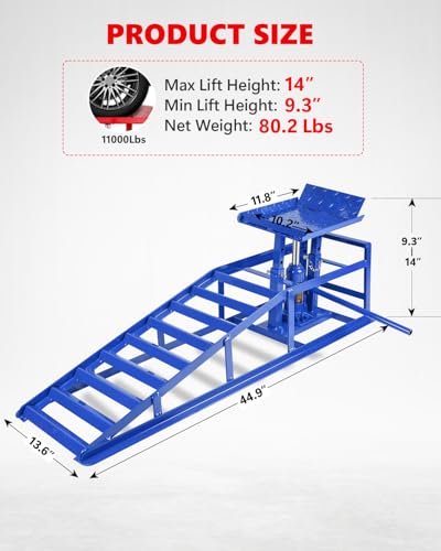 2 Pack 5T Heavy Duty Steel Hydraulic Car Ramps U369782