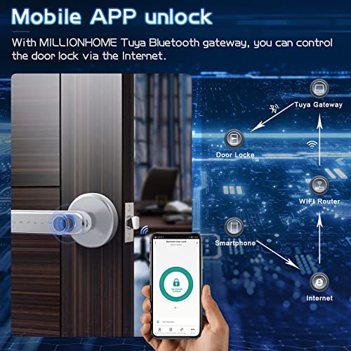 Silver Keyless Entry Door Lock with Handle Z421