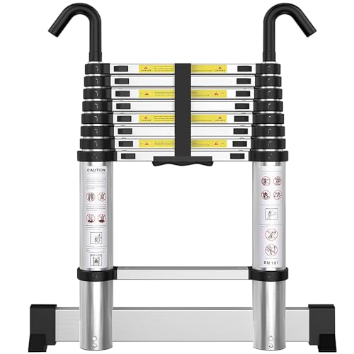 12.5 FT Aluminum Telescoping Ladder with Stabilizer W51808