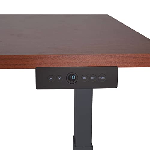 Adjustable Sit/Stand Desk 60"x30" Cherry Wood Finish Black Frame L21307
