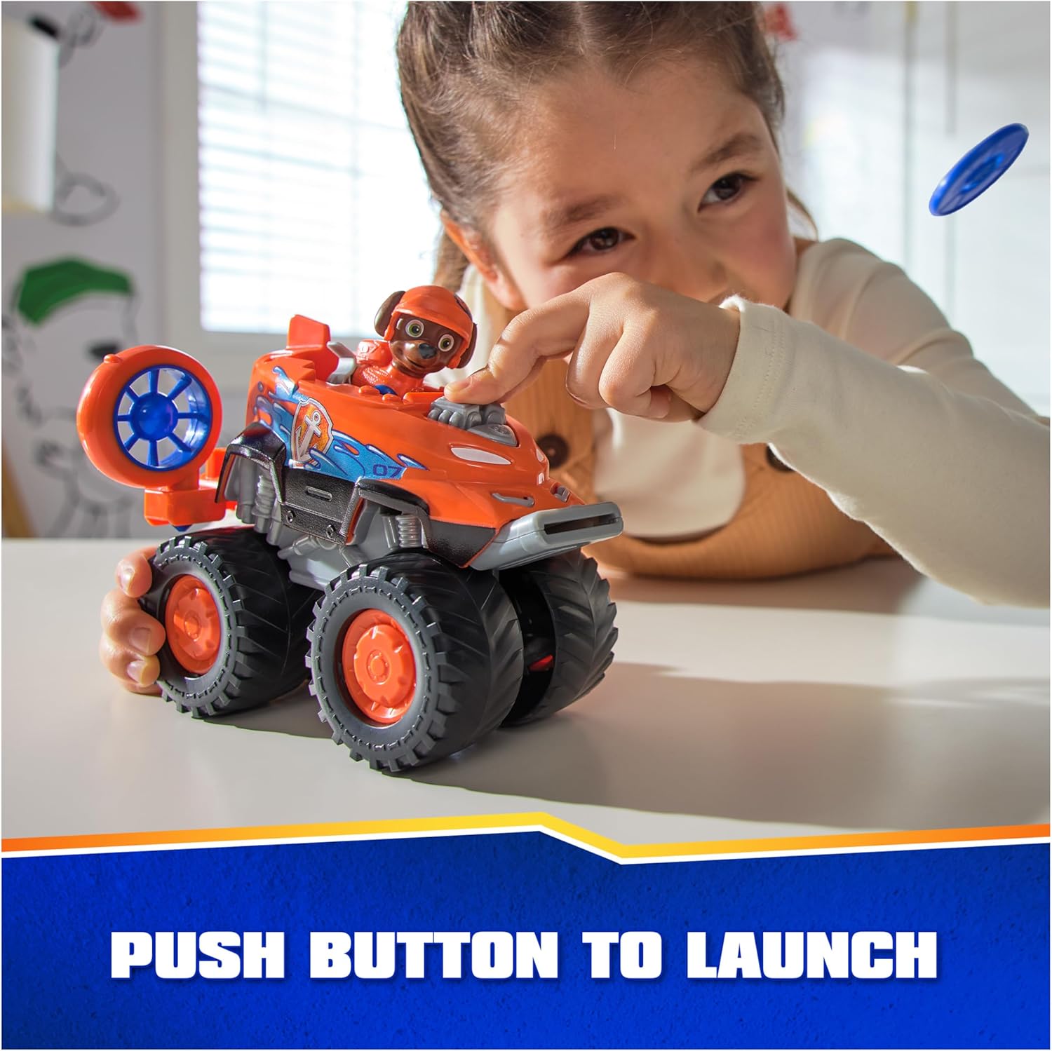 Paw Patrol Zuma’s Hovercraft Toy Truck with Projectile Launcher and Action Figure N479