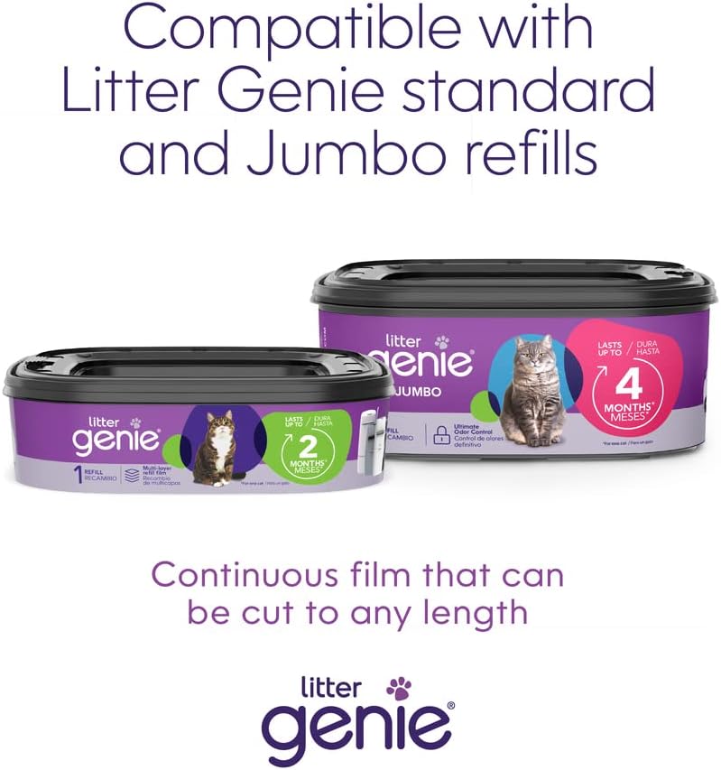 Silver Standard Pail Cat Litter Box Waste Disposal System with 1 Square Refill Bag R998938