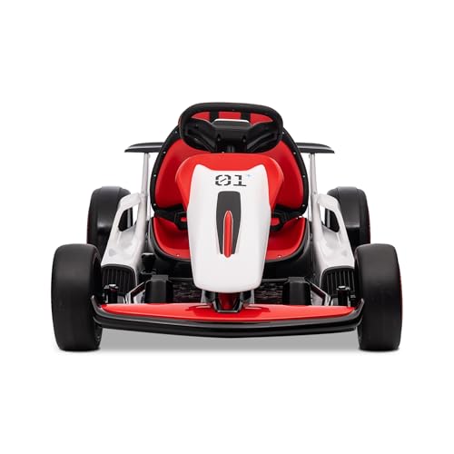 White 24V Battery Powered Electric Drift Kart B5231