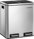 Silver Steel Dual Trash Can 2 x 4 Gal with Lid M532