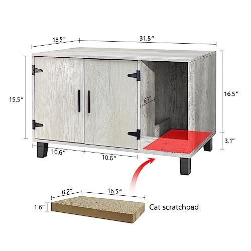 Pine Wooden Cat Litter Box Enclosure Y56670