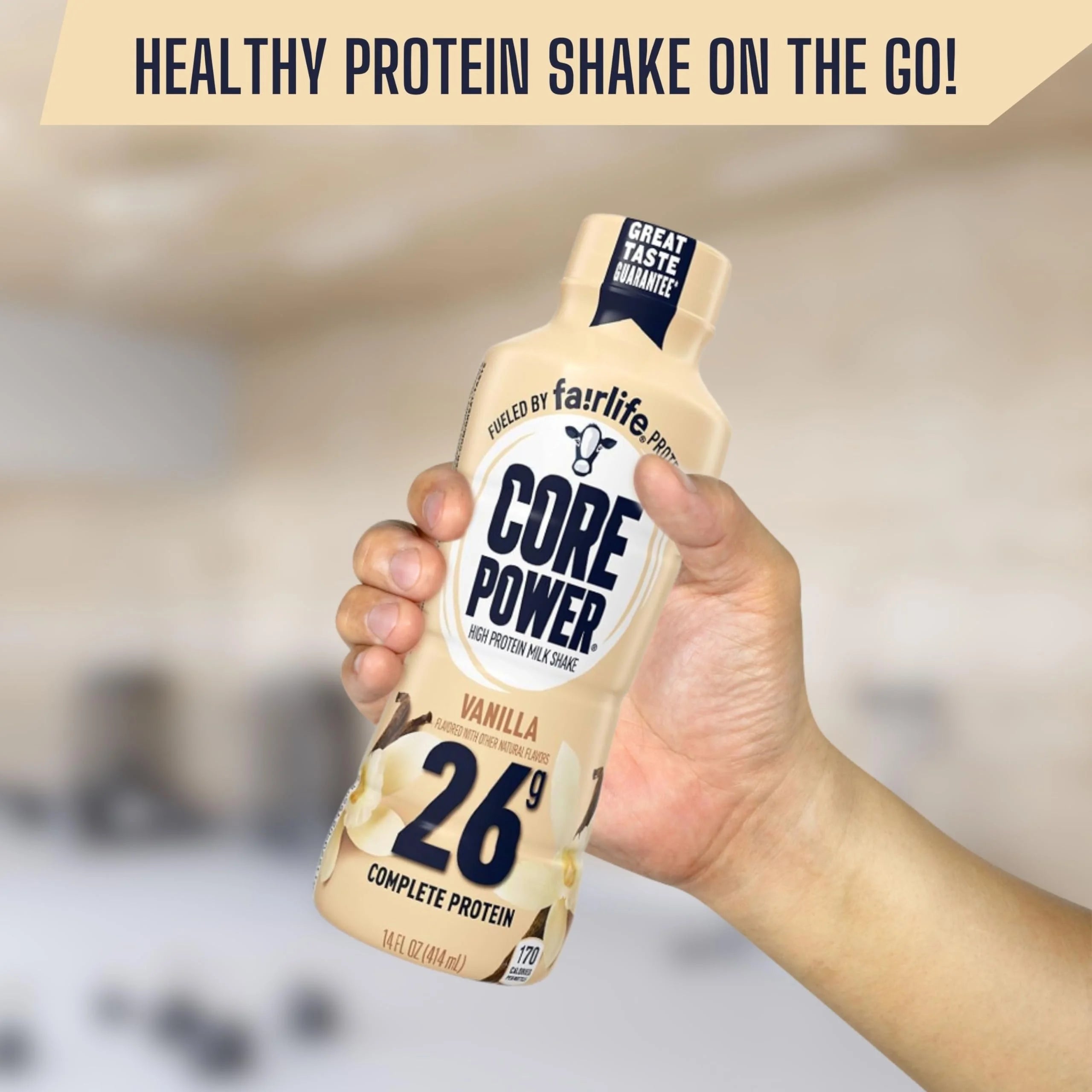 Vanilla 14 Fl Oz Pack of 12 Protein Shakes and Key Chain A923918