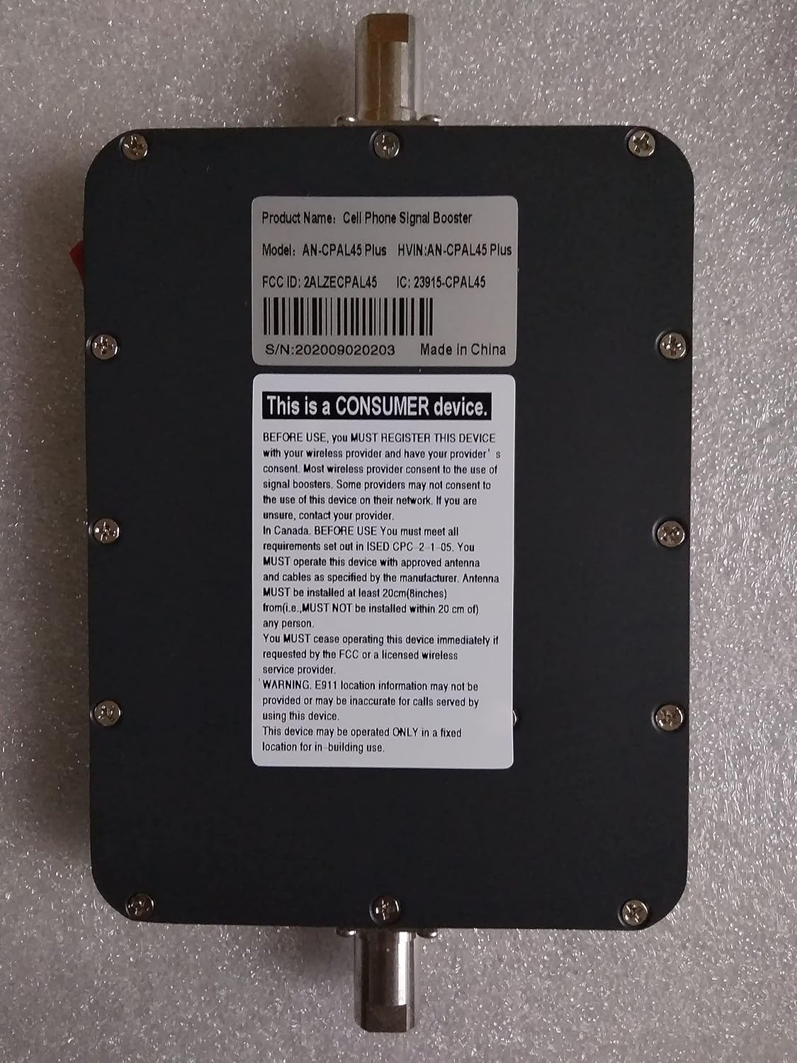 5 Bands Vehicle Cell Signal Booster for 3G 4G LTE Voice & Data E810