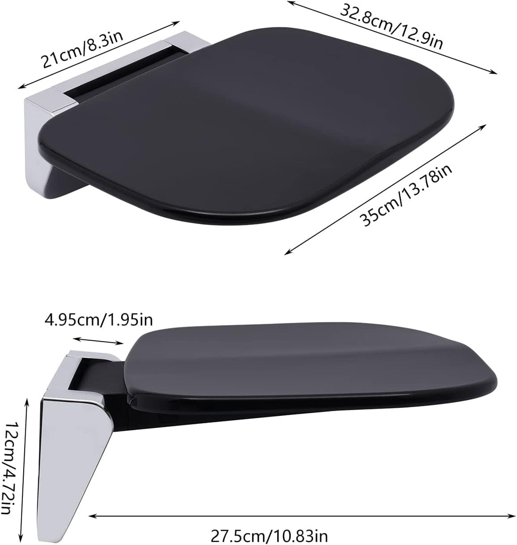 14" Folding Teak Shower Seat Wall Mounted, 440LBS M769384