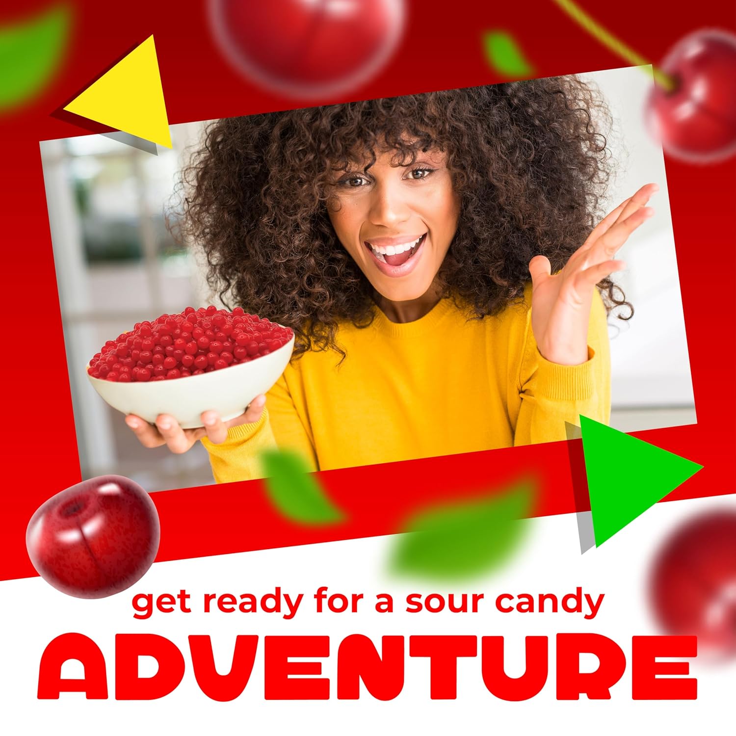 Cherry Sours Chewy Balls Candy (2 Pound Bag) G7534