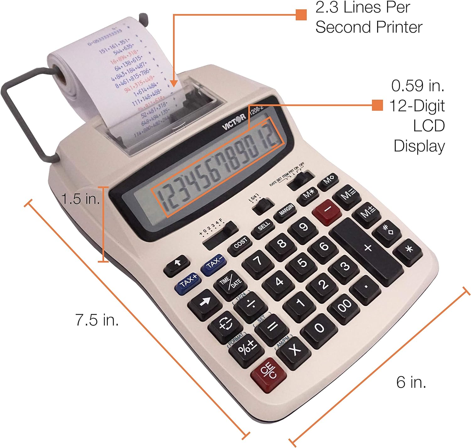 12 Digit LCD Display Printing Calculator O8157