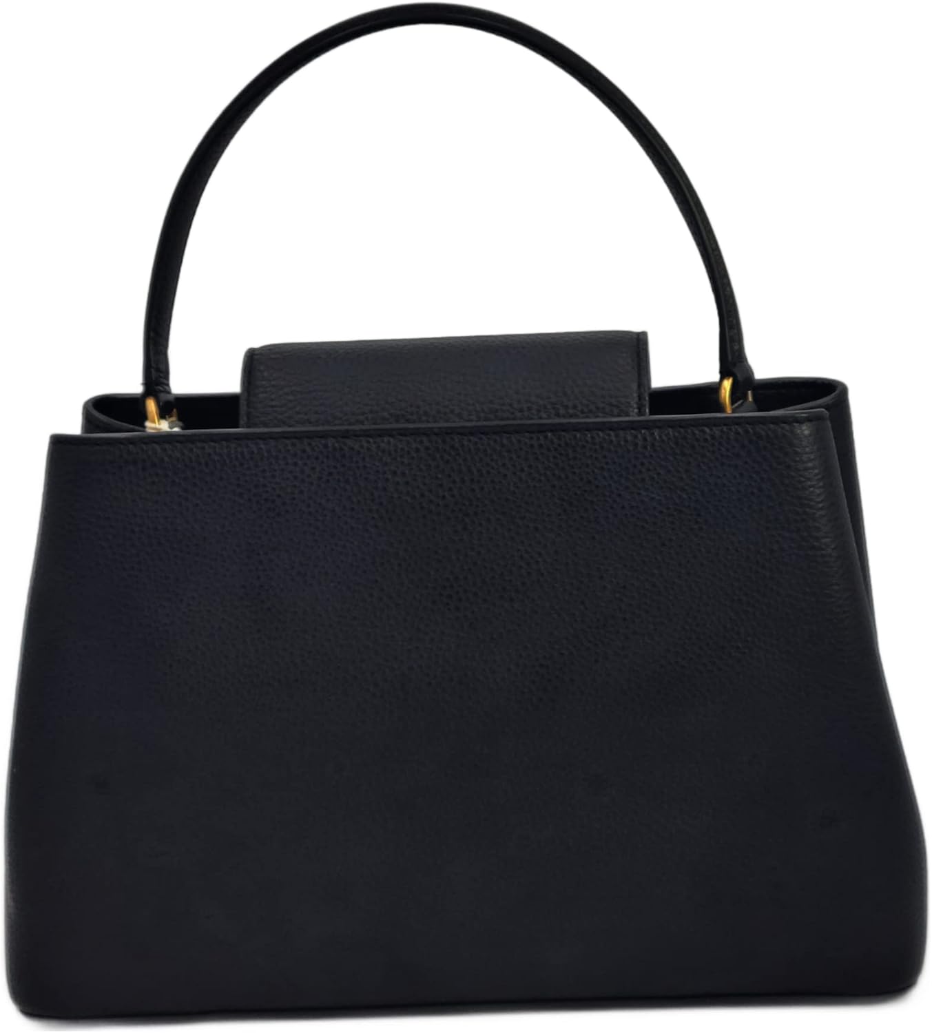 Black Pebbled Leather Satchel Bag Y120738
